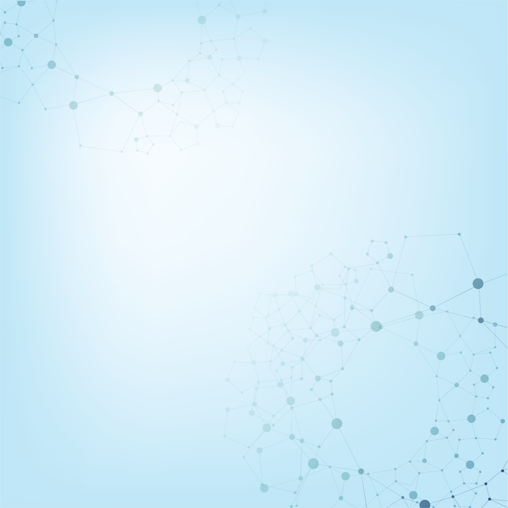 White blue molecule background